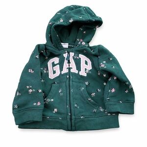 GAP Kids Green Hoodie with Floral Accents